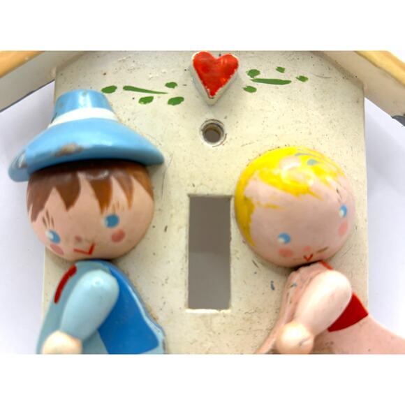 Irmi Vintage Wooden Light Switch Cover Nursery Baby Room Decor 1960s 4" x 5" - Picture 3 of 9